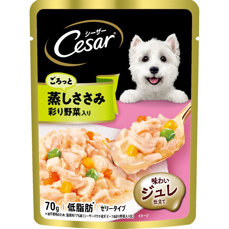（まとめ買い）マース シーザー ごろっと蒸しささみ 彩り野菜入り 70g 犬用フード [x40]