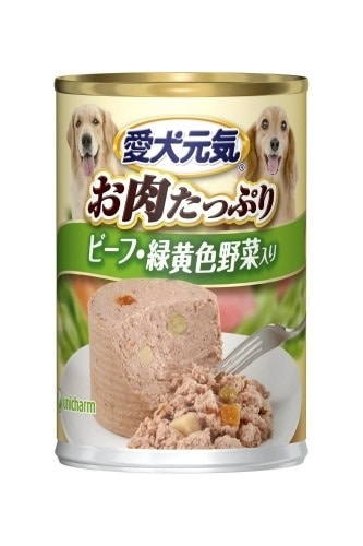 （まとめ買い）愛犬元気缶 味わいと健康プラス ビーフ＆緑黄色野菜入り 375g 犬用缶詰 ドッグフード [x24]