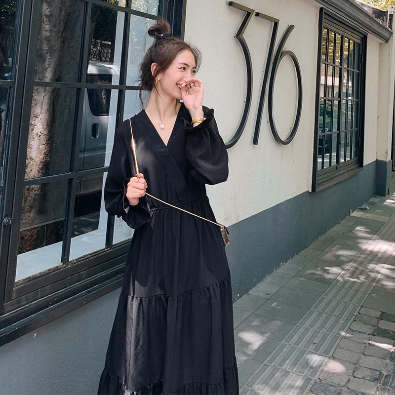 ワンピース ブラウス ロング ロング丈 袖あり 半袖 長袖 Vネック フレア Aライン 裾ワイド かわいい 大人可愛い きれいめ 大人 上品 おしゃれ お洒落 こなれ感 ラブリー キュート ガーリー