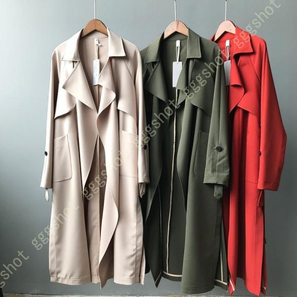 ロングトレンチコート レディース スプリングコート 通勤 羽織り 薄手 軽い 春 アウター ジャケット 上品 ロングコート スプリングコート 秋 冬 ジャケット