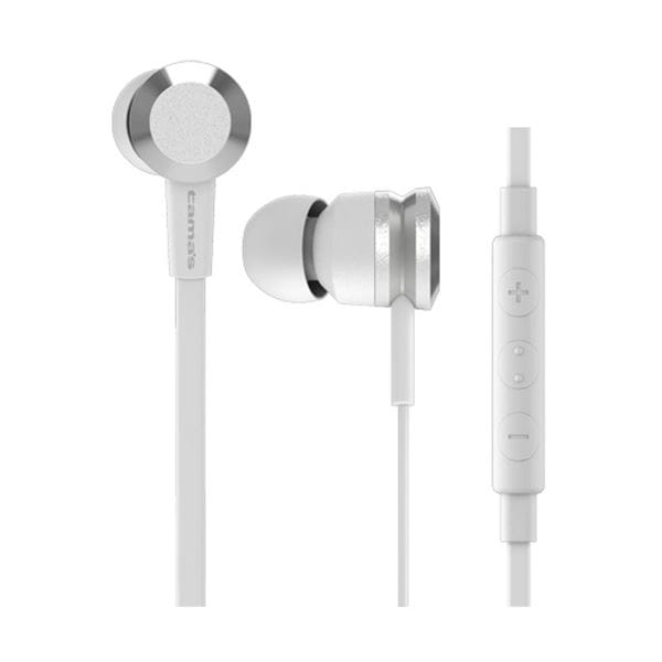 （まとめ） 多摩電子工業ステレオイヤホン＆ハンズフリー 白 抗菌 TSH57QW 1個 (×3セット)