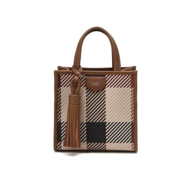 AK水原店 ハンドバッグ ブラウン ビッグハウスチェック トートバッグ S DCBA4E687
