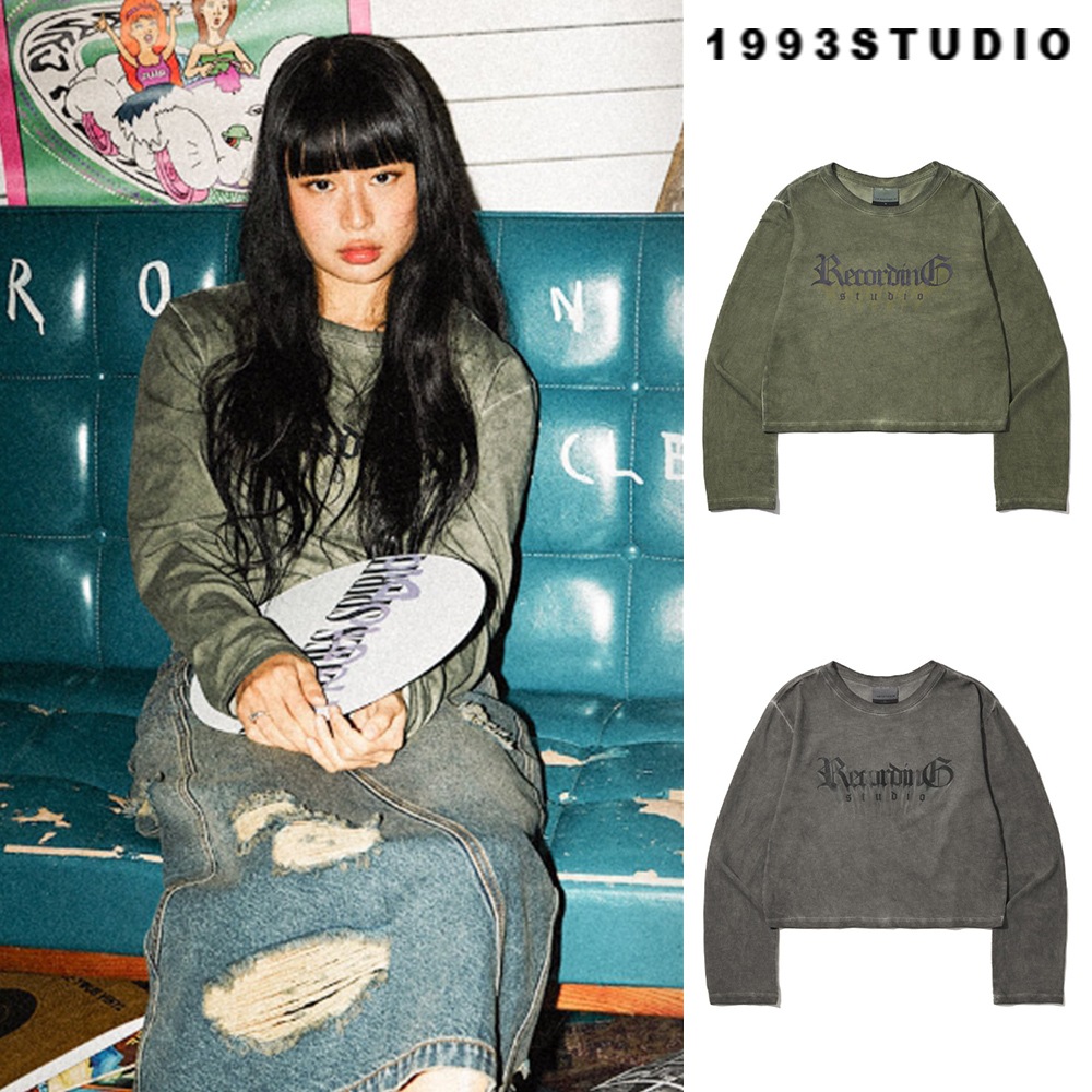 [1993studio] Recording Studio Pigment Crop Long Sleeve