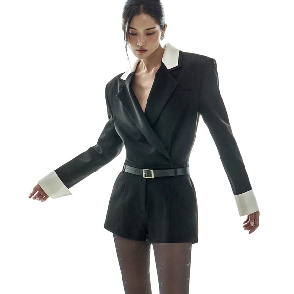 JS9026 テーラード ベルト ジャンプスーツ