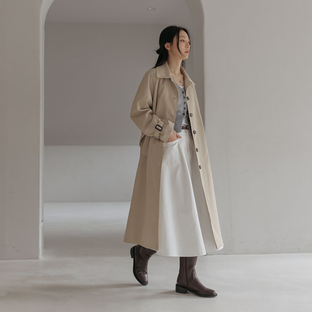 ジェイクコットンストラップセットロングトレンチコート