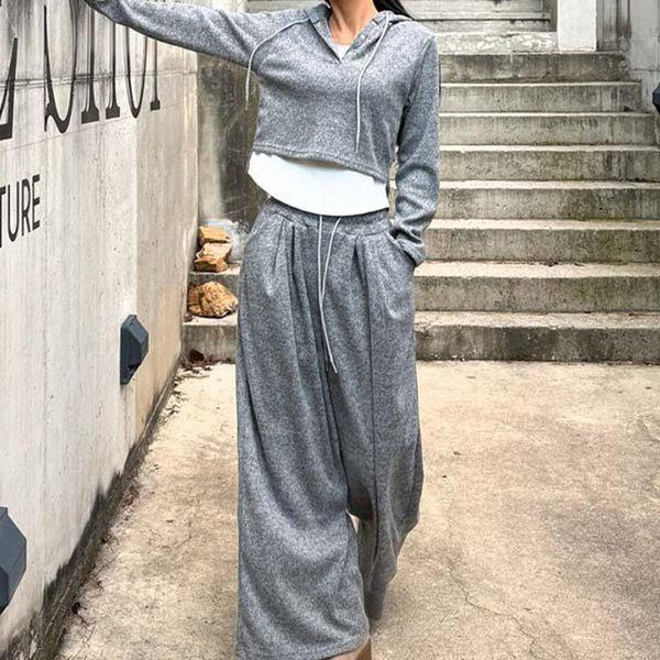 Hスタイル(SET)裏起毛エンジェルパーカーセット 冬 女性 裏起毛 トレーニングウェアセット スウェットセット 上下セットアップ