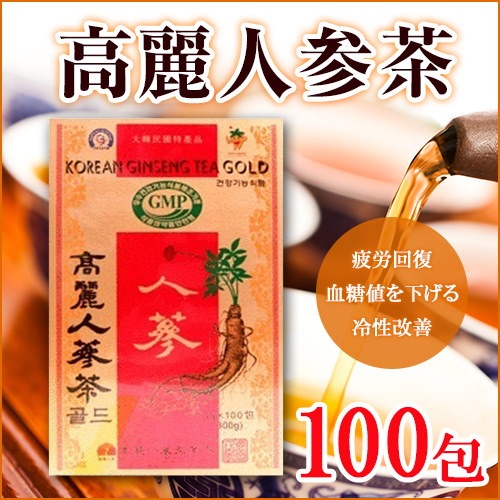 Qoo10] 高麗人参茶 木箱 1箱 (1箱3g100