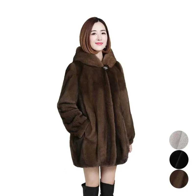 レディース ゆったり フェイクファー 中長セクション アウター おしゃれ 防寒 暖かい