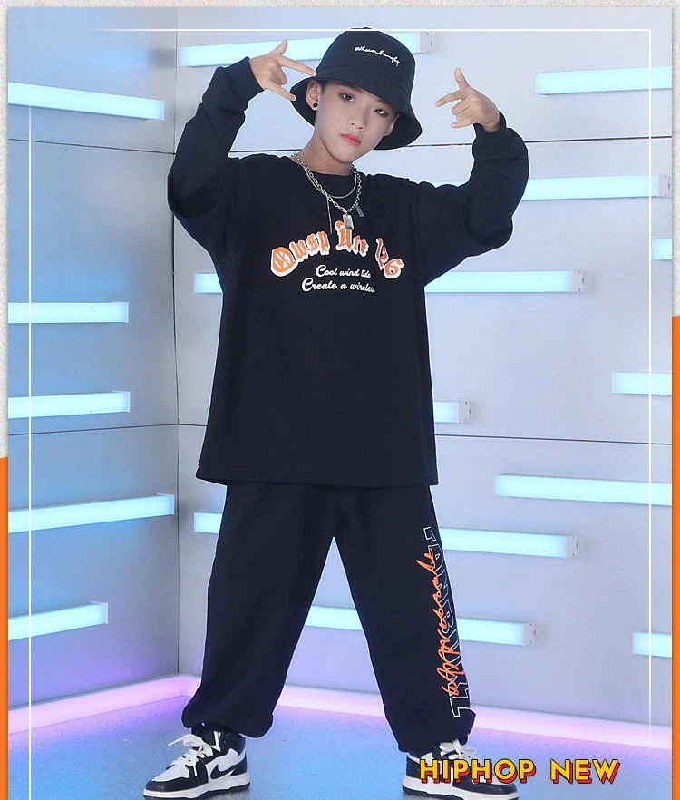 キッズ ダンス衣装 ダンス 衣装 セットアップ Ｔシャツ 長袖 ズボン ジャージ スウェット ヒップホップ HIPHOP ストリート ジャズダンス パンツ ゆったり 大きいサイズ 派手 個性派 男の子