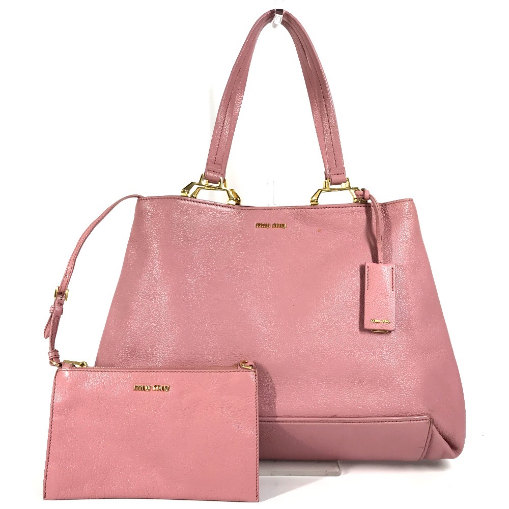 トートバッグ 5BG002 ロゴ マドラス ポーチ付き ハンドバッグ 肩掛け ショルダーバッグ レザー ピンク