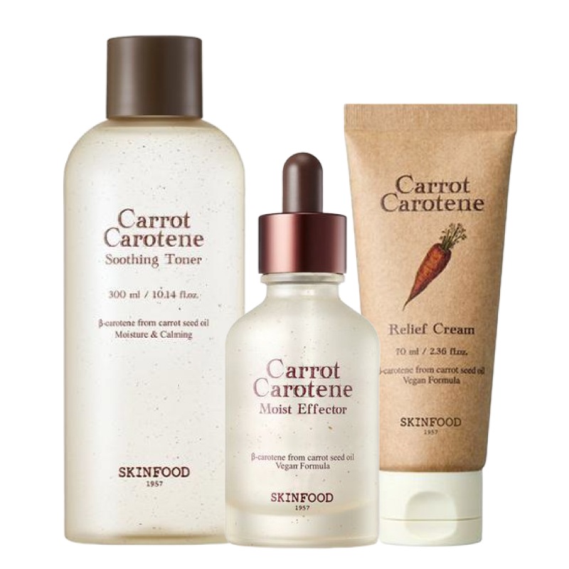 キャロット 3点 セット(トナー300ml+美容液52ml+保湿クリーム70ml) / 韓国 人気 敏感肌 ニキビ 鎮静 スキンケアセット