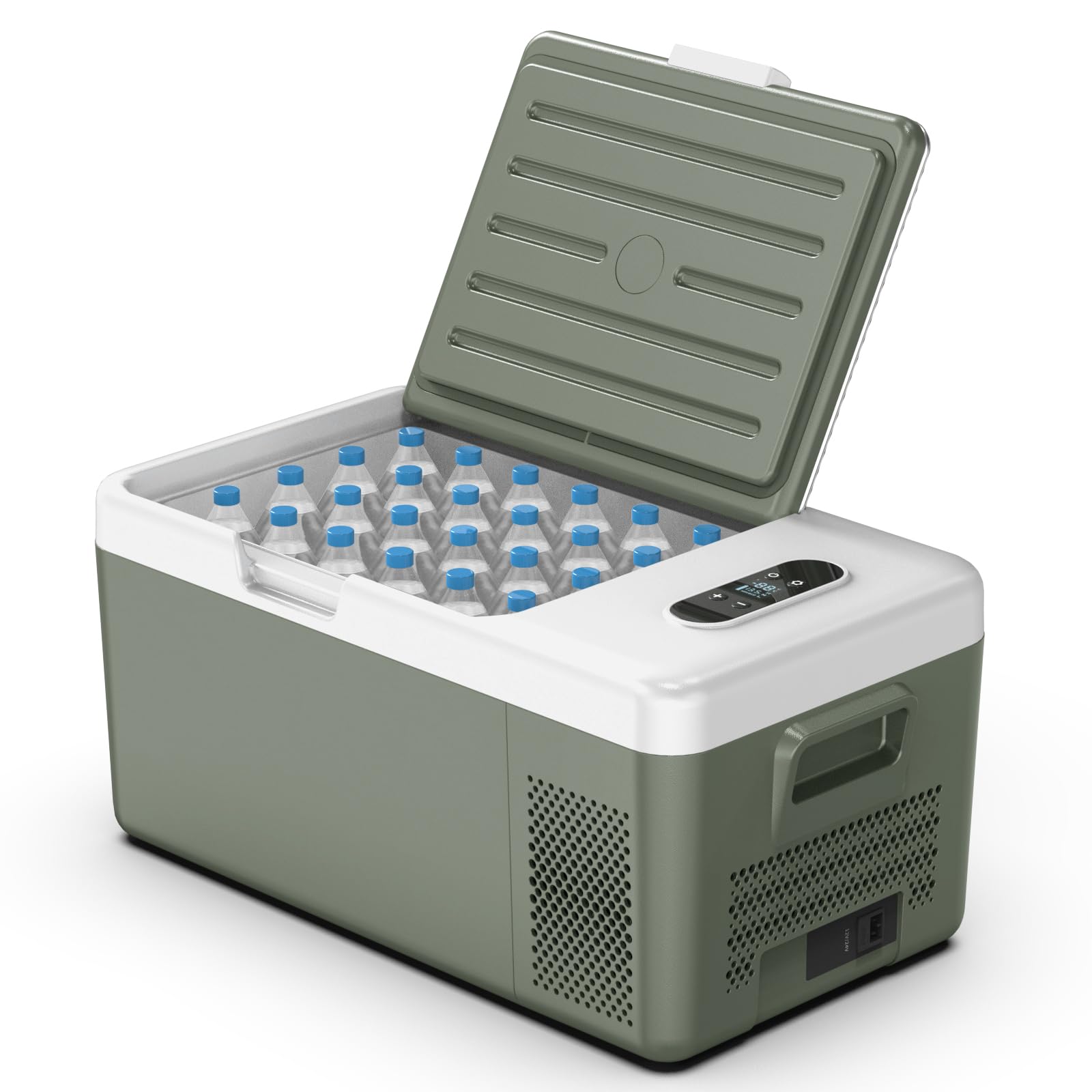 Alpicool 車載冷蔵庫 【2024夏新登場】 17L ポータブル冷蔵庫 -20℃～20℃ 急速冷凍 3WAY電源対応 DC12V/24V AC100V 省エネ 車載家庭両用 45耐震設計 低騒音