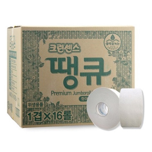 クリーンセンスサンキュープレミアムジャンボロール1重×16ロールトイレトイレットペーパー大容量レストラン会社病院店