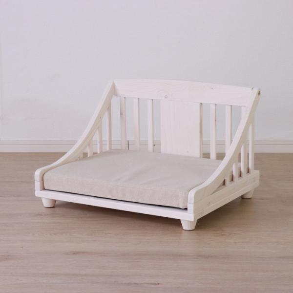 ペットベッド Mサイズ ホワイト 猫犬用 ネコ ベッド おしゃれで可愛いデザイン W67.5D43H34cm pb-ti