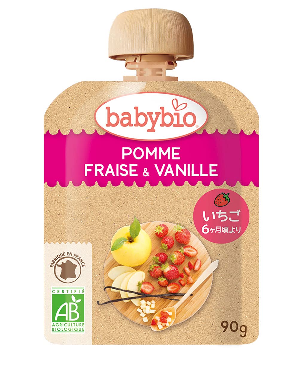 ミトク ベビービオ オーガニック ベビースムージー アップル・ストロベリー・バニラ 90g×14個