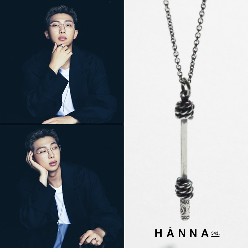 bts RM着用 (N294S) シルバーペンダントネックレス