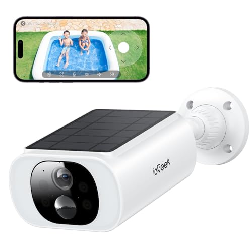 【 2025 ソーラーパネル一体型・高効率充電】 ieGeek 防犯カメラ 屋外 ソーラー 一体型 ワイヤレス/wifi 18灯強化夜間カラー暗視 PIR人体検知 Alexa対応 監視カメラ 屋外 完
