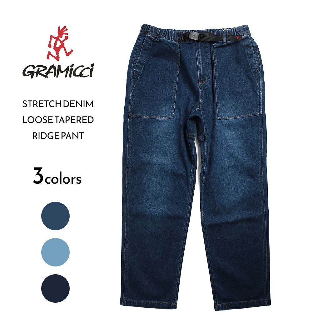 GRAMICCI グラミチ ストレッチデニム ルーズ テーパード パンツ STRETCH DENIM LOOSE TAPERED RIDGE PANT ( ズボン ジーンズ G5SU-P083 )