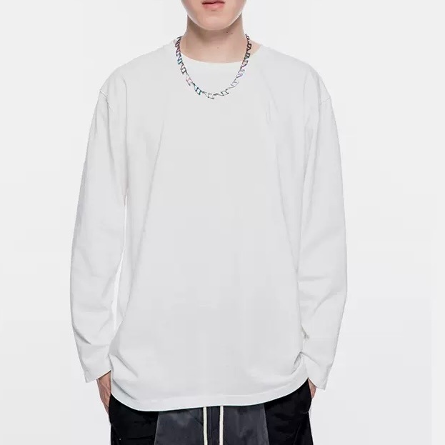 トップス 韓国風 オルチャン カットソー Tシャツ ロゴ入り オーバーサイズ メンズライク ビッグサイズ 袖あり 長袖 男女兼用 ユニセックス unisex シルエット 大人可愛い きれいめ シンプル