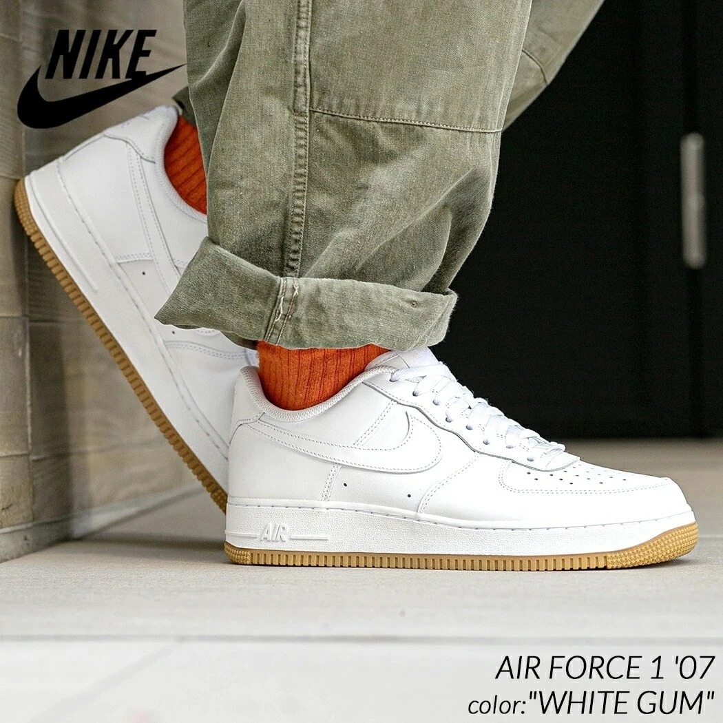NIKE AIR FORCE 1 07 "WHITE GUM" ナイキ エアフォース 1 スニーカー ( 白 ホワイト ガムソール メンズ DJ2739-100 )