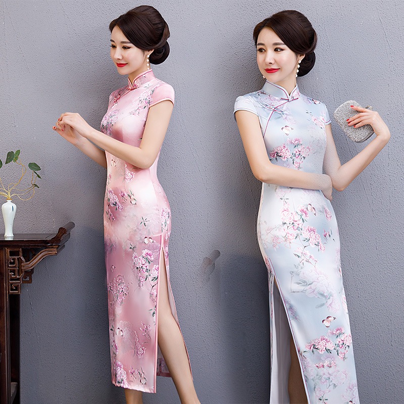 チャイナドレスの軽少女中国風改良清新なショーワンピースの長さは優雅です 79％以上節約 最大60％オフ