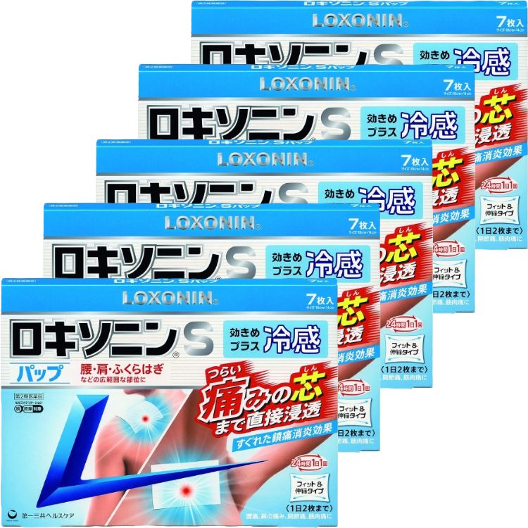 第2類医薬品 5個セット 第一三共ヘルスケア ロキソニンs　パップ 7枚 腰痛 鎮痛薬