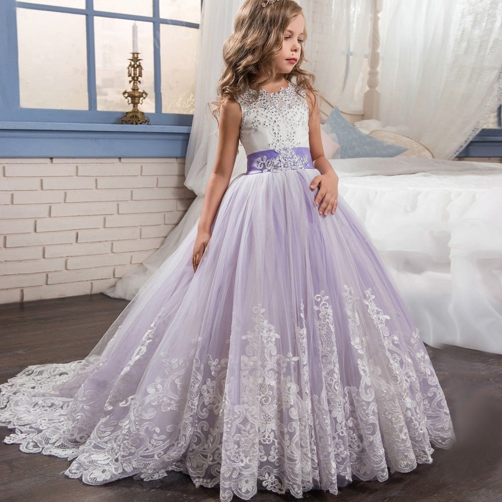 子供服子供用レースウェディングドレスチュチュスカートプリンセススカートフラワーガールドレス女子誕生日ピアノ