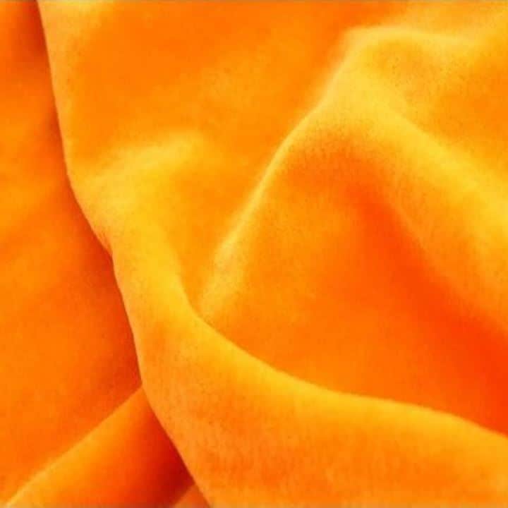 幅広2m 手芸用 ベロア 生地 やや薄手 カラー 無地 布( オレンジ, 3m)