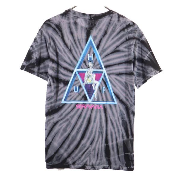 バック プリント 半袖 Tシャツ S グレー系 染加工 メンズ