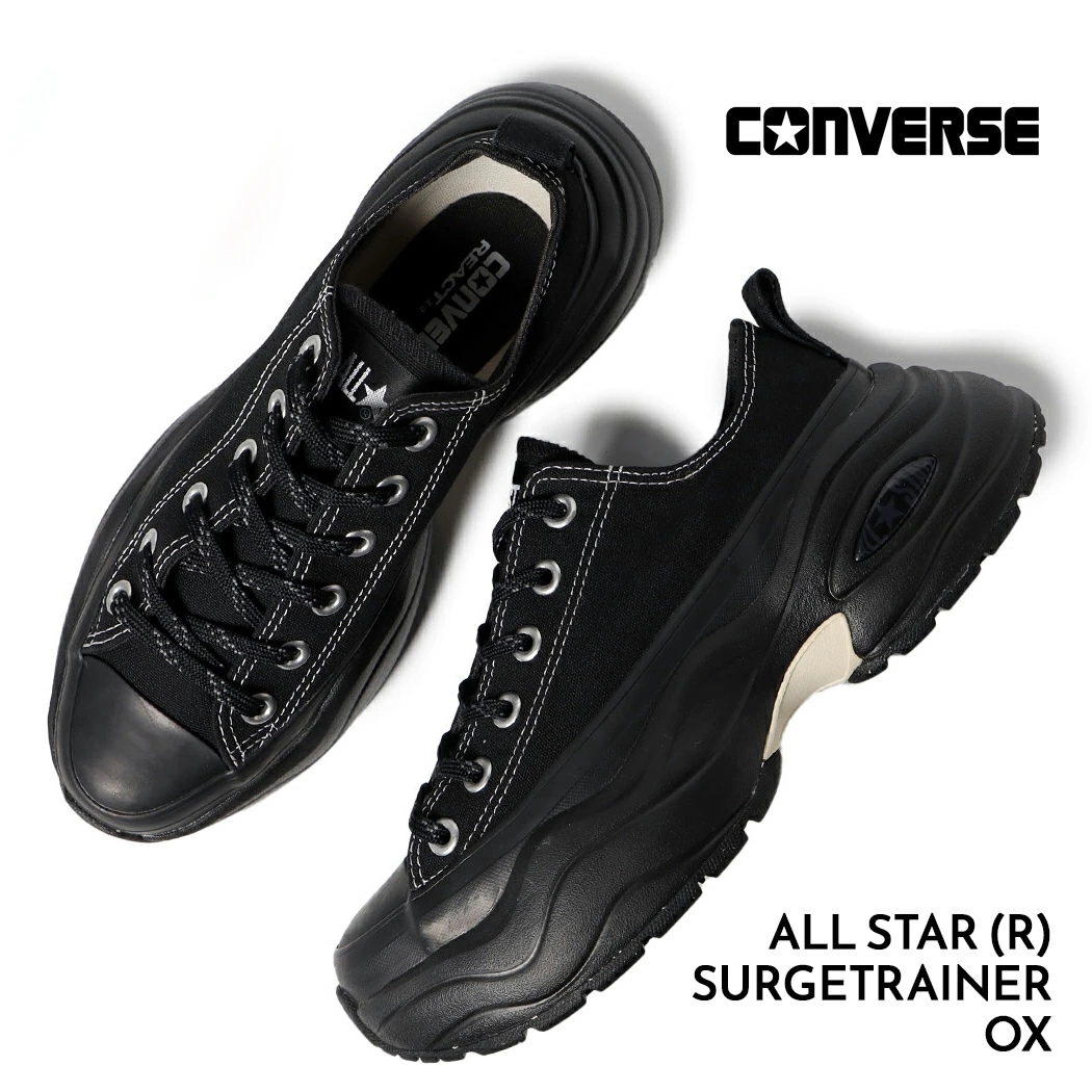 CONVERSE コンバース オールスター サージトレーナー ハイ スニーカー ALL STAR (R) SURGETRAINER OX BLACK/BLACK ( 国内正規品 黒 ブラック メンズ