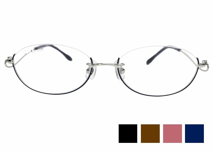 メガネ スノーラ Sno:La SN46-067 アンダーリム sn1 オーバル レディース （フレームのみ / 度付き / 度なし 伊達） 51ロ17