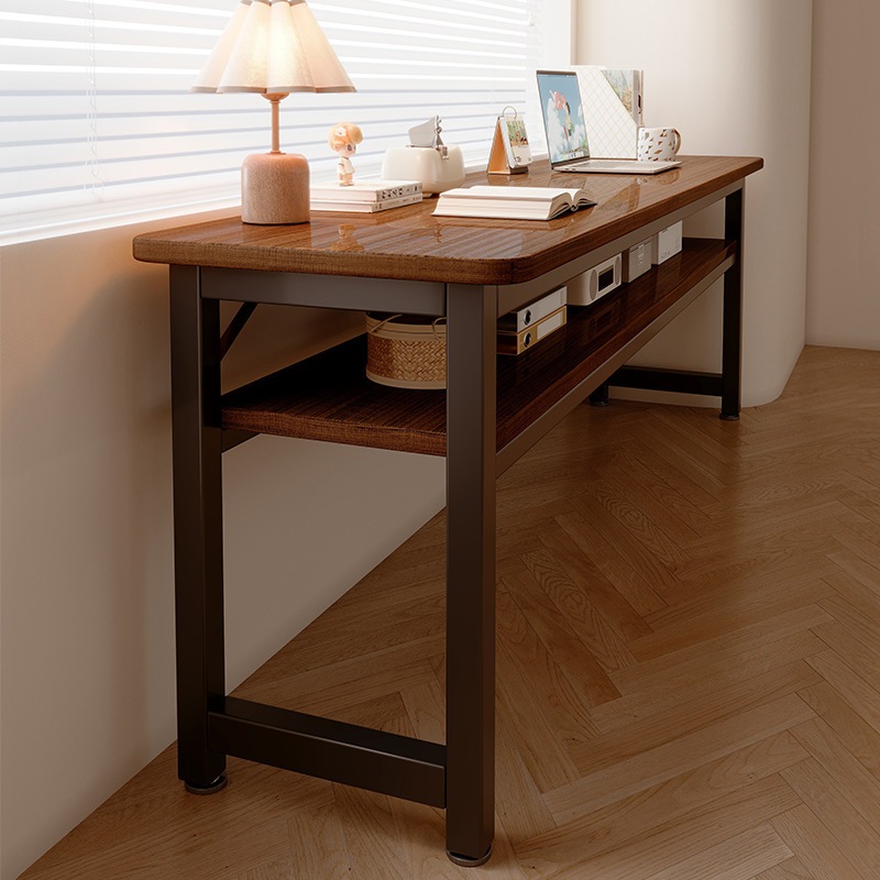 长条桌子简易双人书桌学生家用卧室电脑桌办公长方形靠墙窄桌