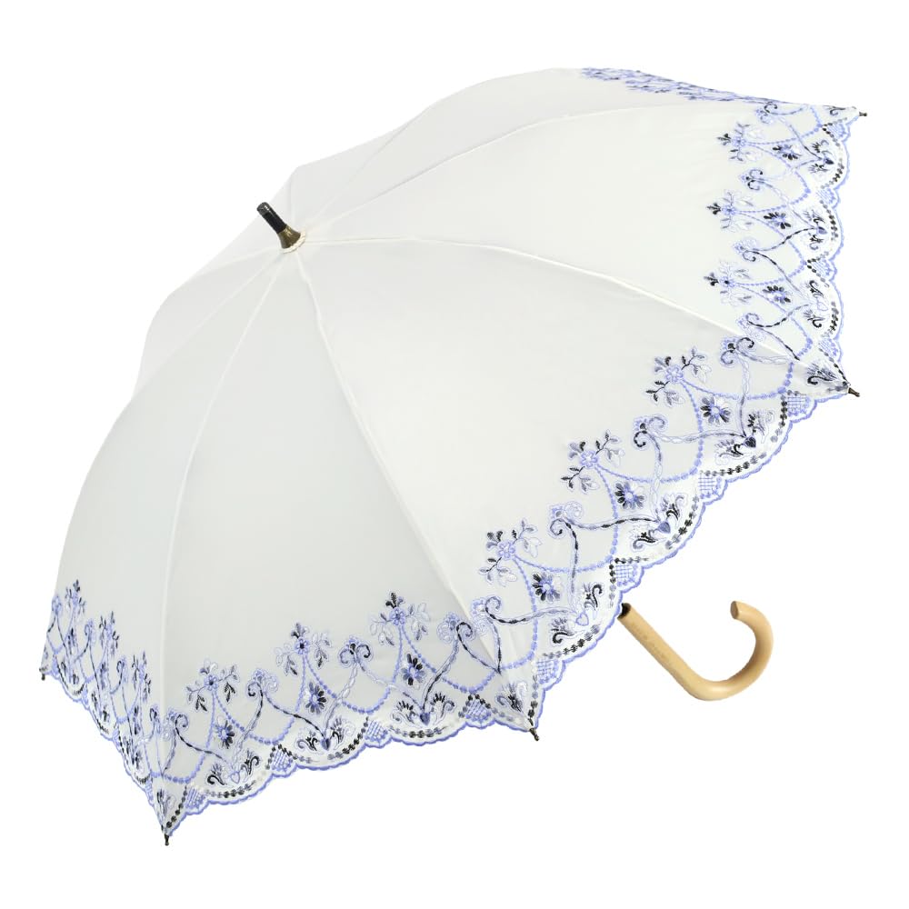 [シノワズリーモダン]日傘 レディース 完全遮光 長傘 ショート長傘 遮熱 逃熱 晴雨兼用 女優日傘 遮光100％ UVカット100％ 遮熱マーブル刺繍 かわず張り ショート長日傘 紫外線対策 涼しい