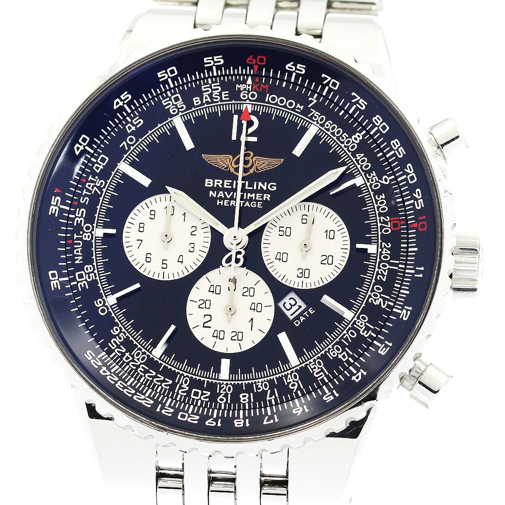 ブライトリング BREITLING A35350 ナビタイマー ヘリテージ クロノグラフ 自動巻き メンズ 保証書付き_869638【中古】