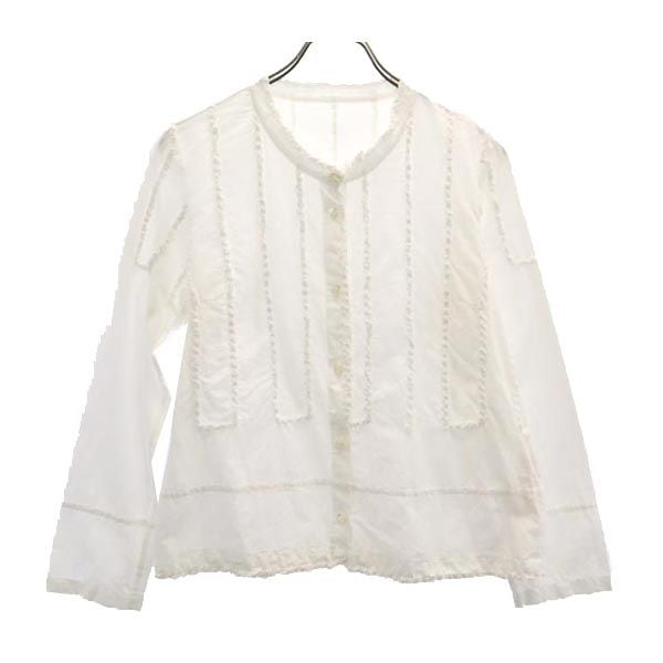 ハート イッセイミヤケ 長袖 バンドカラー シャツ 2 ホワイト系 HaaT ISSEY MIYAKE レディース