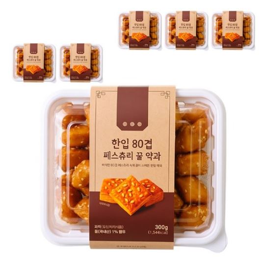 【韓国お菓子】ひとくち80層パイ風 はちみつ薬菓 300g 6個/サクサク食感・伝統スイーツ・個包装風・人気商品/韓国甘い おやつ 人気