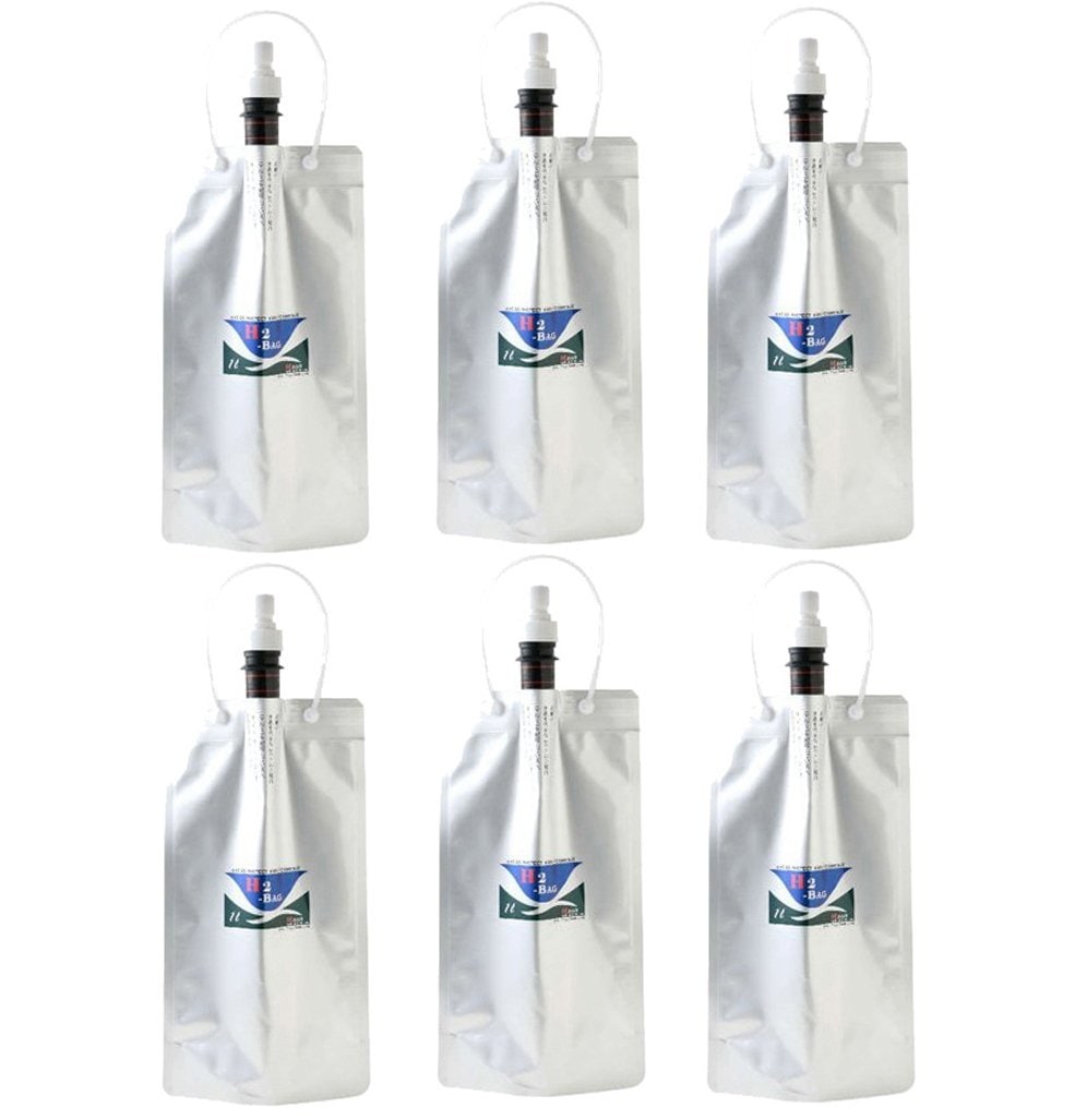 送料無料　H2-BAG　1L　6個セット　(加水素(H2)液体真空保存容器) 水素水真空保存容器 H2bag