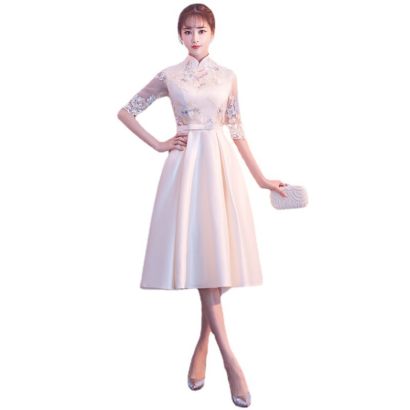 パーティードレス 結婚式 ドレス 袖あり 卒業式 大人 ドレス ロングドレス 演奏会 チャイナドレス ウェディング パーティー お呼ばれドレス シャン001-290