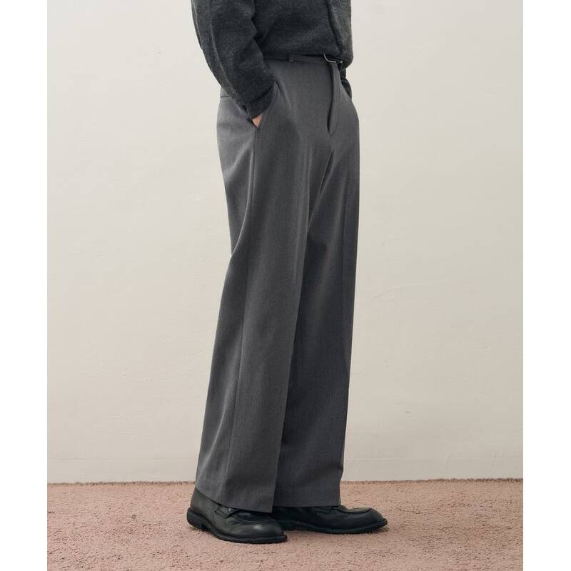 DRAW FIT 起毛ゴム入りワイドスラックス [BRUSHED GREY] DFPT2103BGY 372692