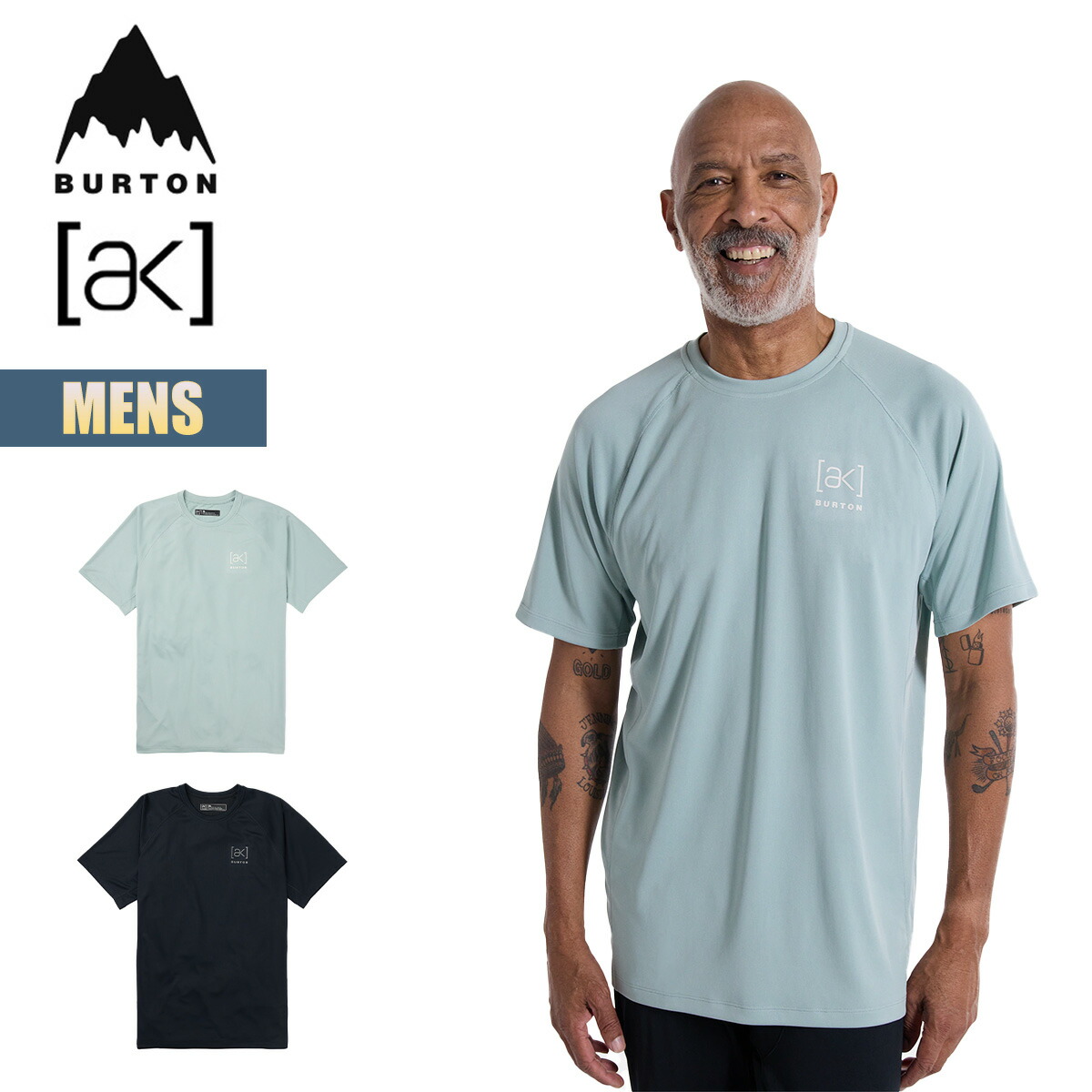 ベースレイヤー メンズ トップス 半袖 24-25 [ak] ヘリウム グリッド ベースレイヤー ショートスリーブTシャツ W25JP-244001