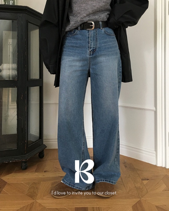 ルーズストレートデニムパンツ pt1502