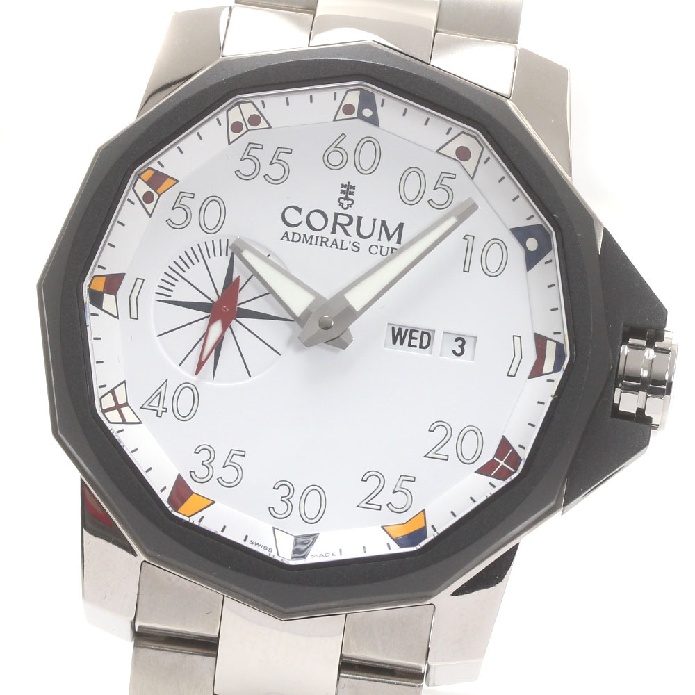 コルム CORUM A947/03553 アドミラルズカップ コンペティション 48 デイデイト スモールセコンド 自動巻き 極美品 箱・保証書付き_876511【中古】