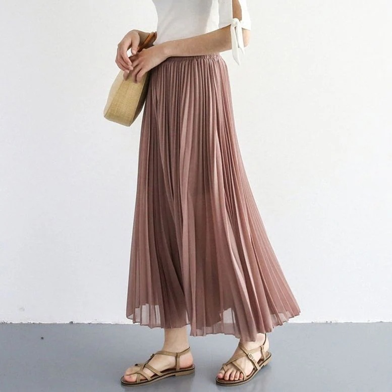 シフォンプリーツパンツレディーススカ―チョボトムスパンツワイドパンツカラーパンツプリーツスカート風ロングパンツミモレ丈アンクルイウエストウエストゴムきれいめ上品レトロピンクブラック