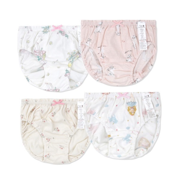 オーガニックマム 女の子 三角パンツ 全4枚ランダム発送(60号~75号)