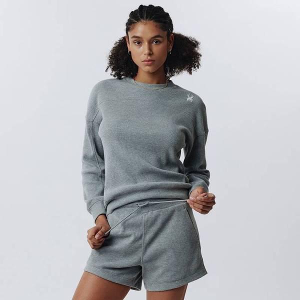 女性トレーニングワッフルマンツーマンTシャツ SPIFCNRL251WMGR 709914