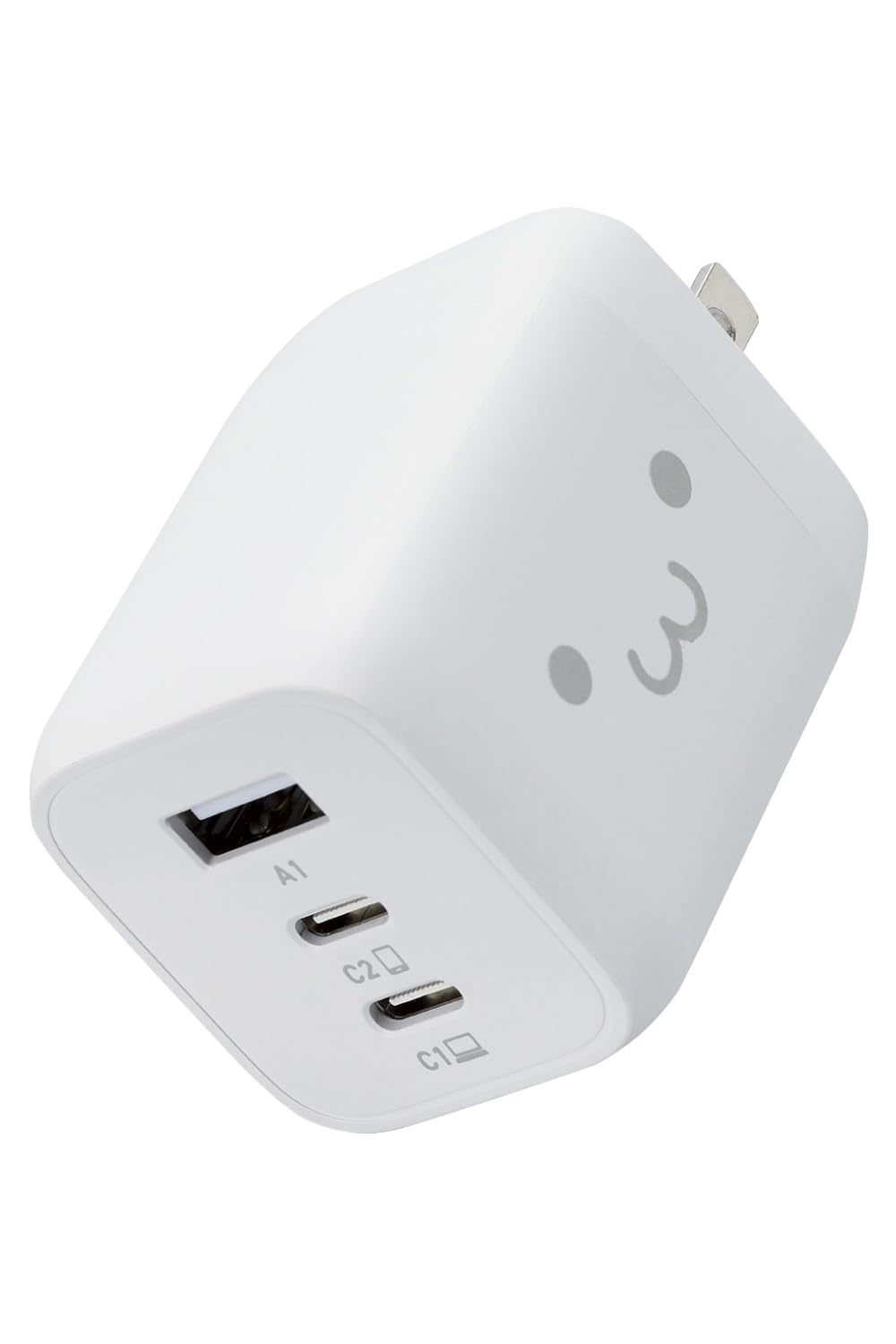 エレコム 充電器 65W USB PD対応 3ポート Type-C USB-A 【 iPhone 15 14 iPad Macbook Air ノートPC】 しろちゃん EC-AC4465WF