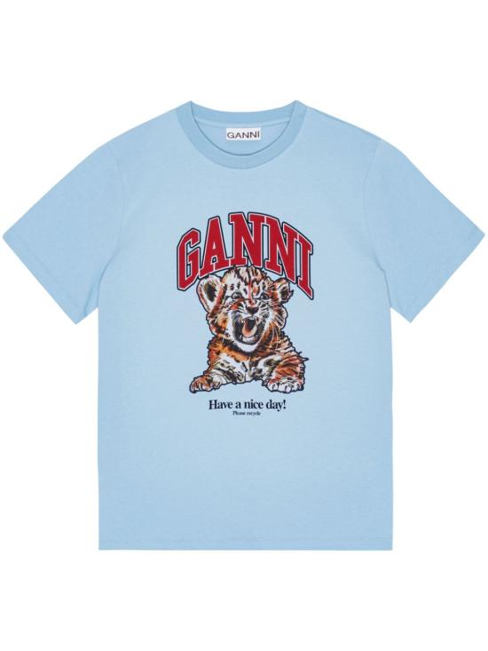 GANNI Women Tops T4007 745 LIGHT BLUE