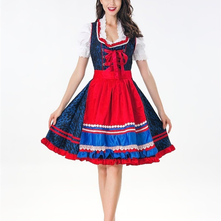 レディース ワンピース 衣装 膝丈 半袖 ボリューム袖 パフスリーブ フリル袖 スクエアネック 舞台用 フレア タイト スリム 細身 Aライン フェミニン レース フリル リボン ウエストマーク