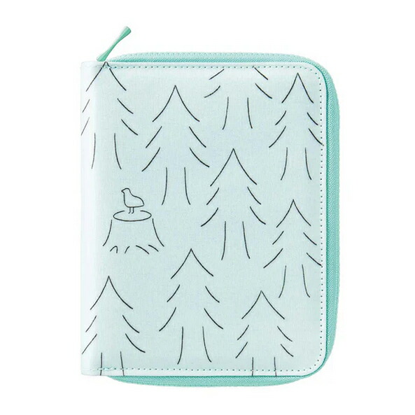 （まとめ買い）HITOTOKI NOTE 手帳のように使えるノート パスポートサイズ ラウンドジップタイプ フォレスト HN-PF02 [x3]