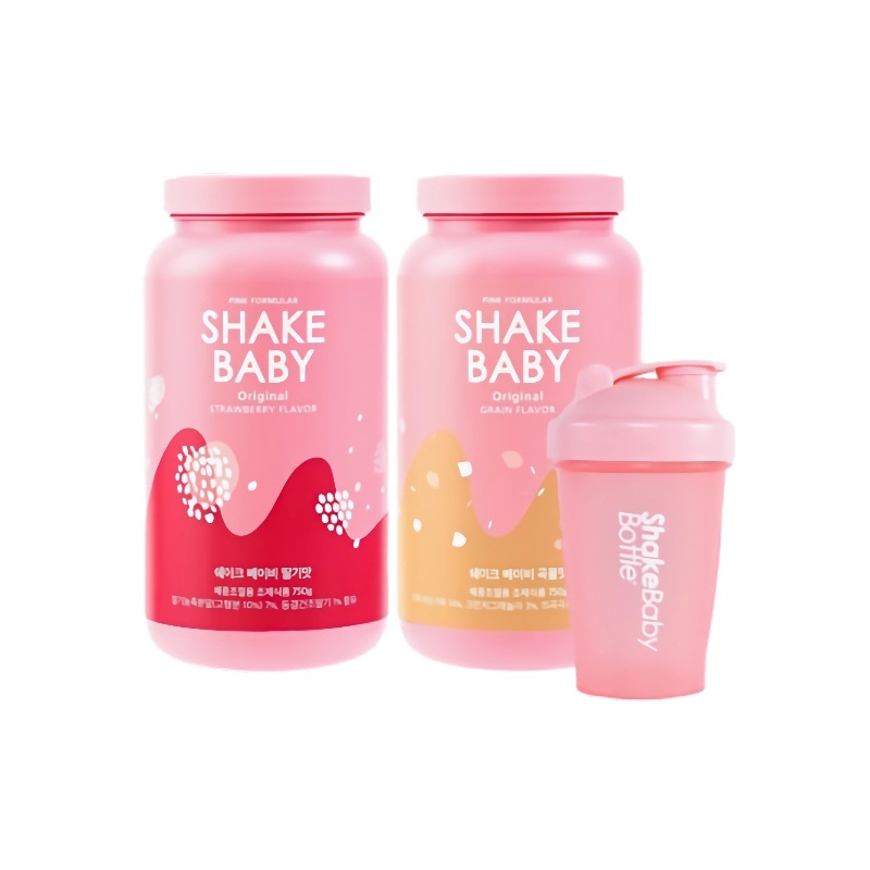 タンパク質 ダイエット シェイク イチゴ味750g + 穀物味 750g + ボトルセット